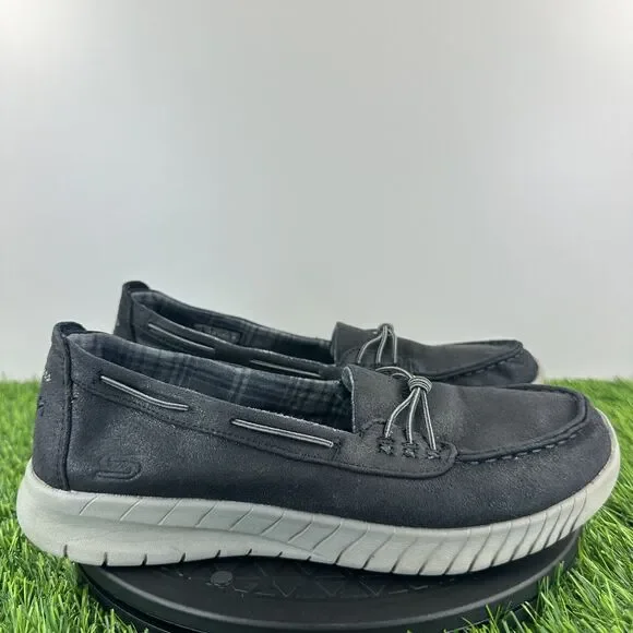 Skechers Wave Lite Womens Size Blue Comfort Moc Boat Loafers Shoes 23638